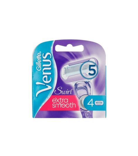 Gillette Venus Deluxe Smooth Swirl & Platinum Women's Razor Blade Refills, 4 Count