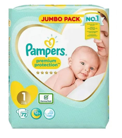 Pampers Premium Care S1 2x72 Jumbo Pack WE