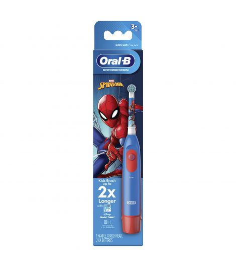Oral-B DB5 Kids 3+ Spiderman Battery Powered Toothbrush, with Kids Replacement Brush Head