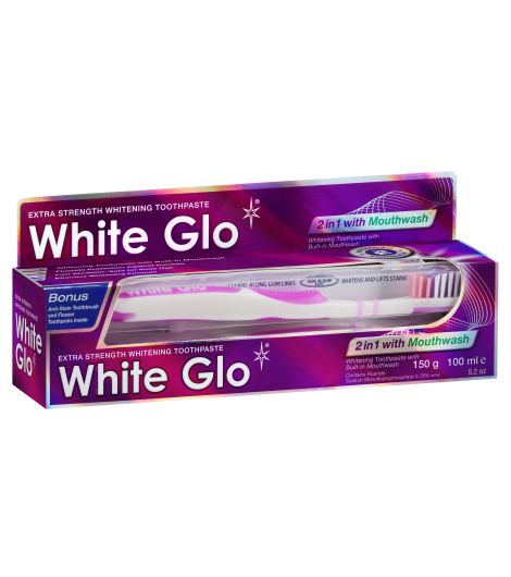 وايت جلو 2 في 1 غسول ومعجون أسنان 100 مل