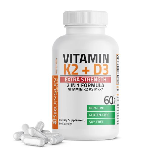 Bronson Vitamin K2 + D3 5000 IU 60 Capsules