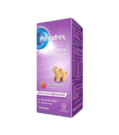 Panadrex Children’s Suspension 250mg/5 ml 100ml, Strawberry flavour