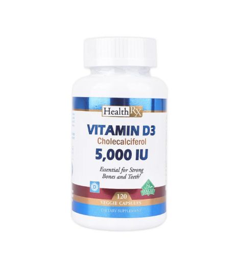 Health RX Vitamin D3 5000iu 120 Veg Capsules