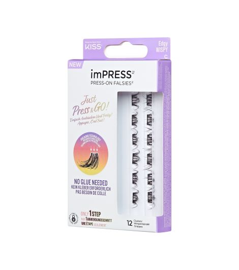 Kiss Impress Press On Falsies Edgy Wispy 12s