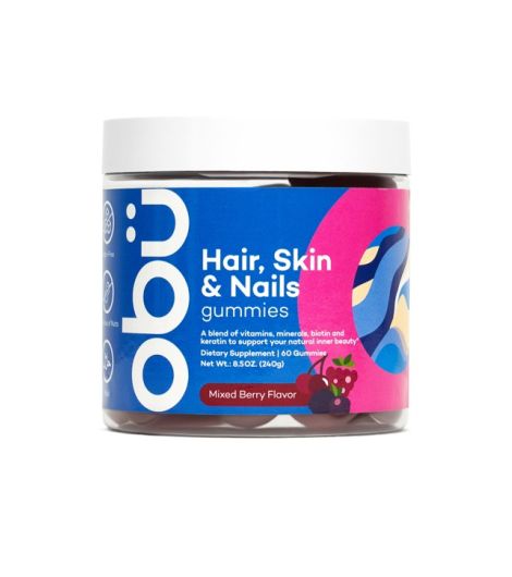 Obu Hair Skin & Nails 60 Gummies Mixed Berry Flavor