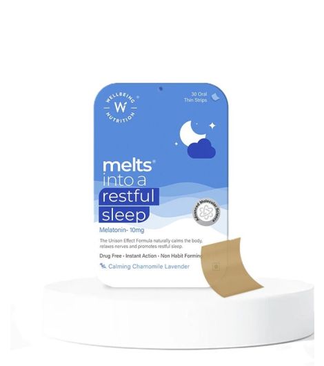 Wellbeing Melts Restful Sleep Melatonin 10mg 30 Strips Lavender