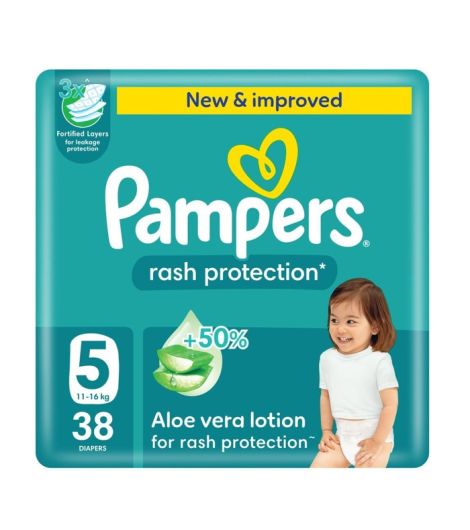 Pampers Rash Protection Size 5 - 38 Diapers