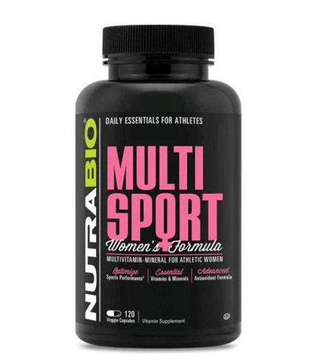 NutraBio MultiSport Women's Multivitamin and Minerals Formula 120 Veggie Caps