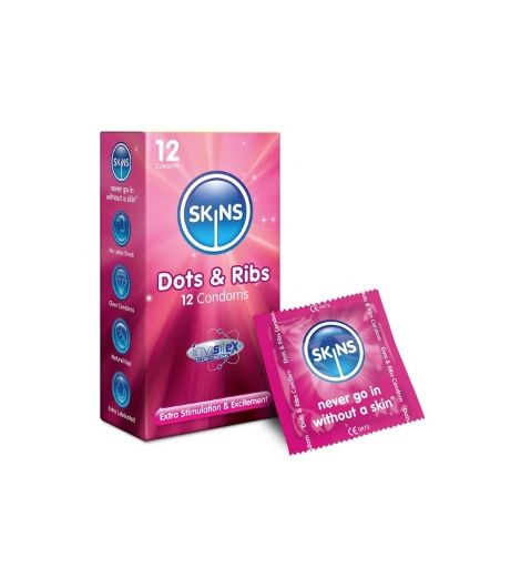 Skins Condoms Dots & Ribs 12's