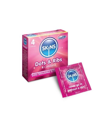 Skins Condoms Dots & Ribs 4'S