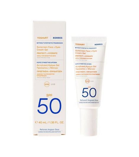 Korres Yoghurt Face & Eyes Sunscreen Spf50 Fragrance Free 40Ml