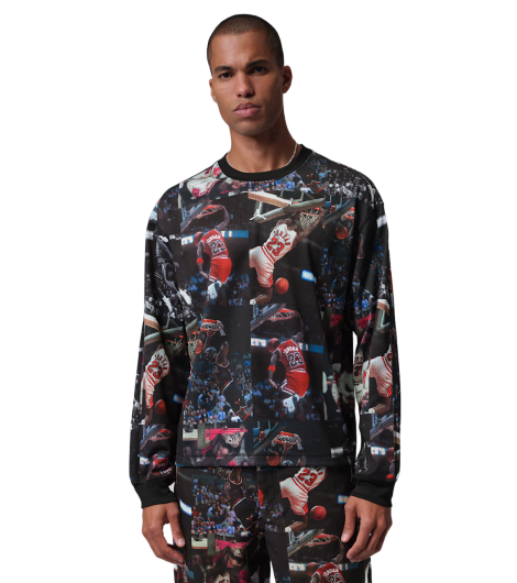 JORDAN FLIGHT MEN'S PRINTED LONG-SLEEVE JERSEY