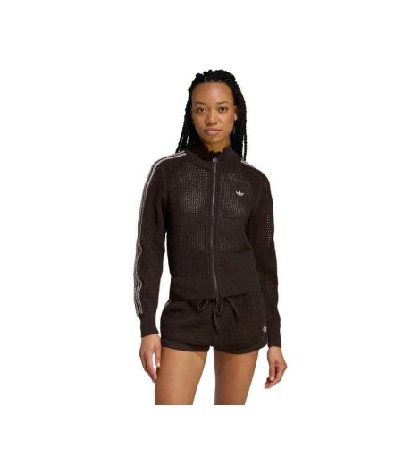 ADIDAS WOMEN'S KNITTED CROCHET FIREBIRD TRACK TOP