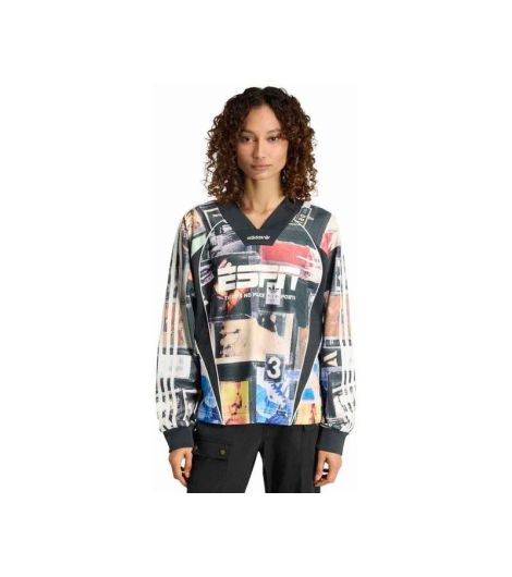 ADIDAS WOMEN'S MESH GFX JERSEY LS SWEATSHIRT