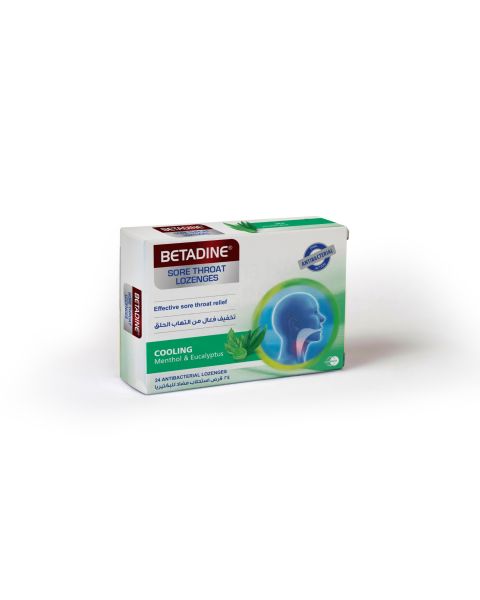 اقراص بيتادين لالتهاب الحلق بالمنثول والأوكالبتوس 24 قرص