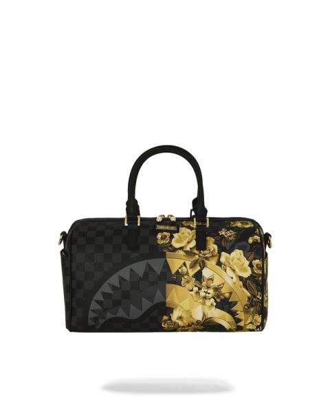 Sprayground Gold Floral Remix Mini Duffle
