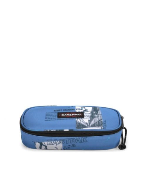 Eastpak Oval Single Spark Tags Blue Large Hard Pencil Case