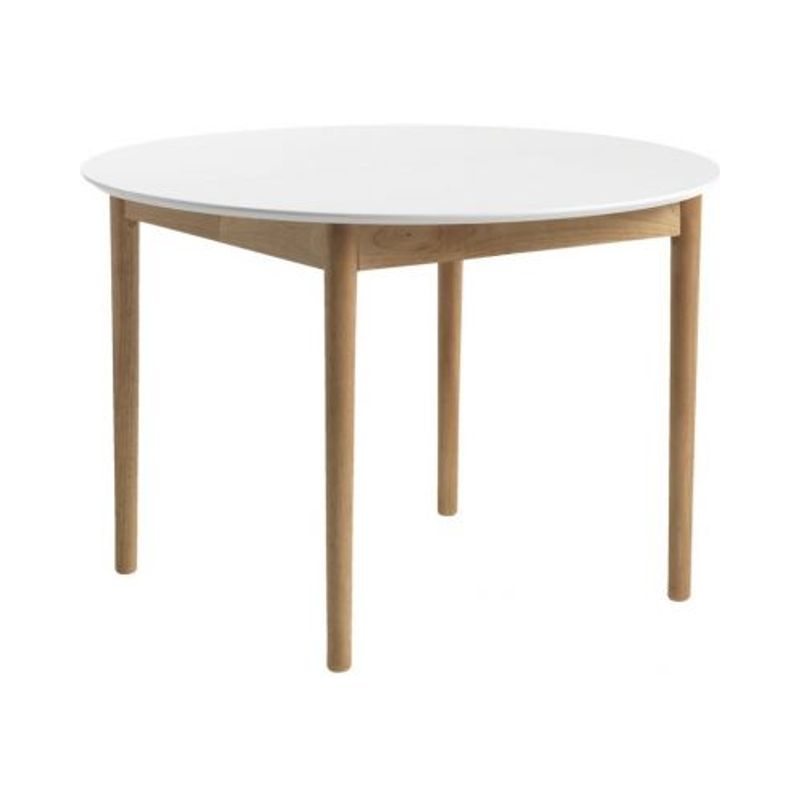 Dining table MARSTRAND Ø110/110x200 white/natural