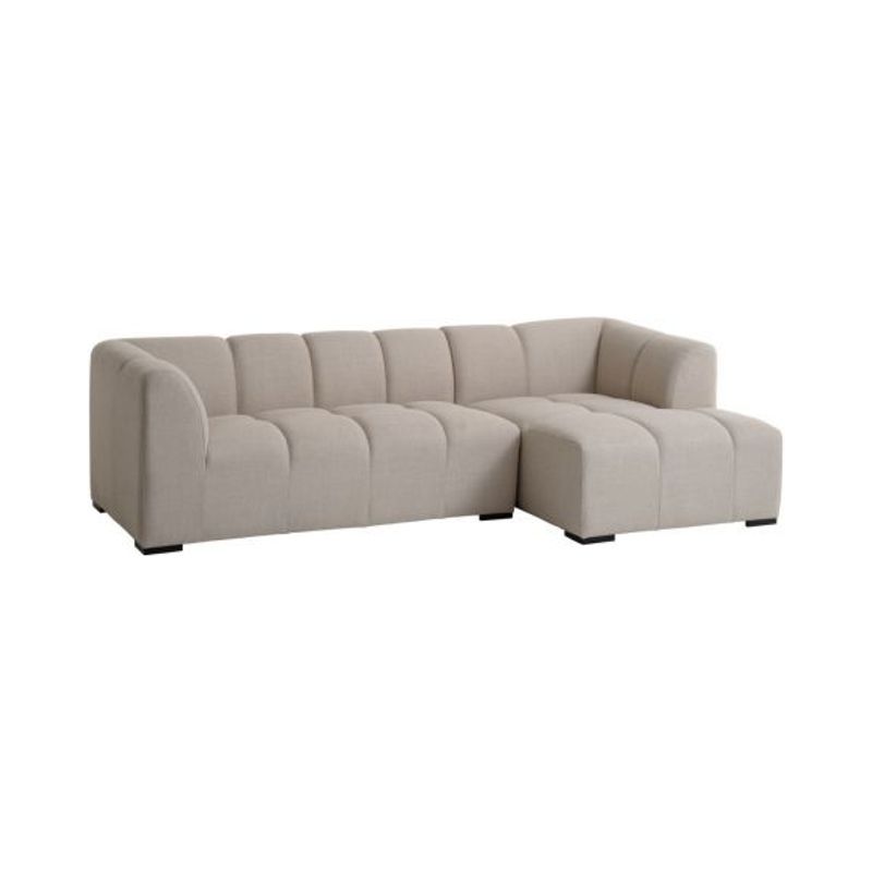 Sofa ALLESE chaise longue right beige fabric