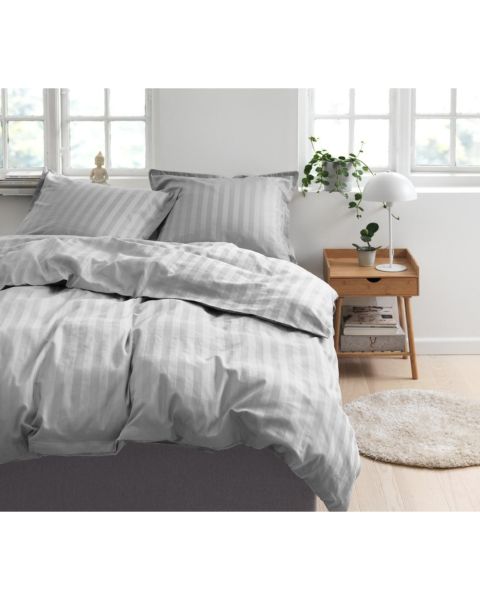 Sateen duvet cover set + sheet NELL 140x200 light grey