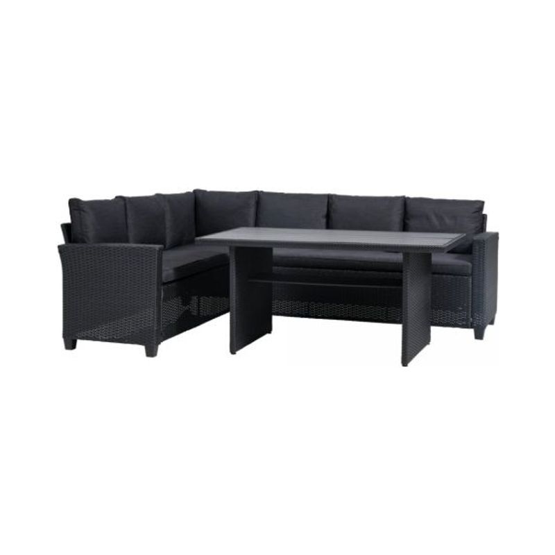 Lounge set AGERMOSE 6pers. black