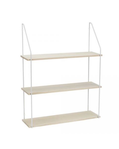 رف حائط HEJLSMINDE بـ3 أرفف - أبيض/بيج