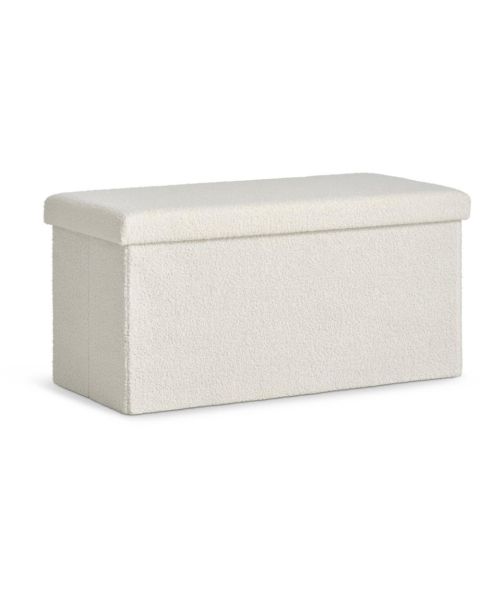 Pouffe NYSTED 76x38 w/storage off-white teddy
