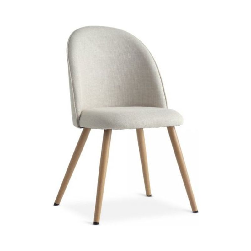 Dining chair THORUP beige fabric/oak colour
