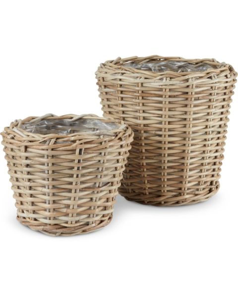 سلة نبات RINGTROST - قطر 37 و 32 سم، خيزران كوبو بيج، طقم من قطعتين