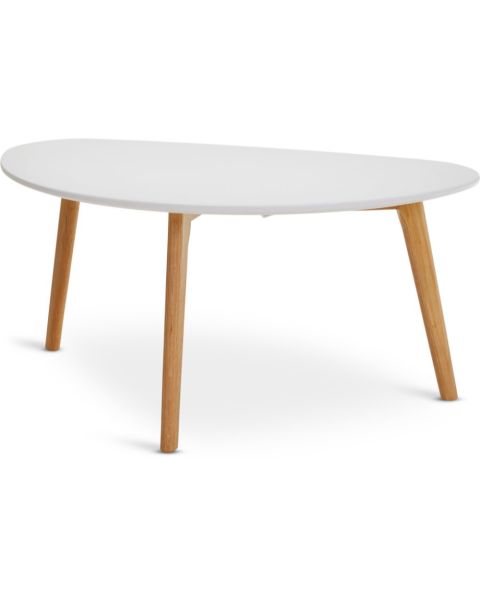 طاولة قهوة LEJRE - مقاس 48×85، أبيض/بلوط