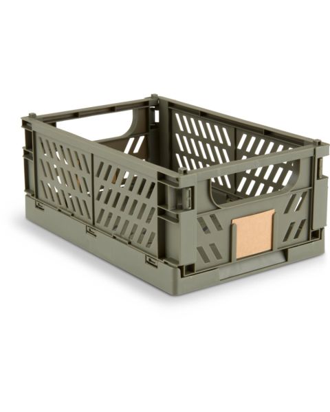 سلة MILAS - عرض 16×طول 25×ارتفاع 10 سم، قابلة للطي، أخضر داكن