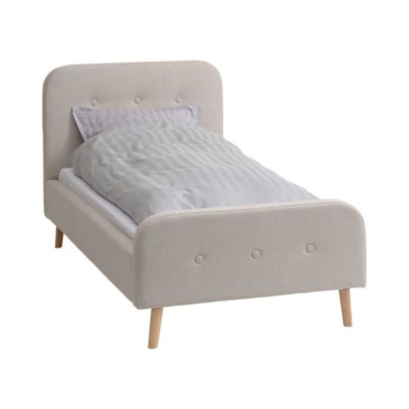 Bed frame KONGSBERG 90x200 beige fabric
