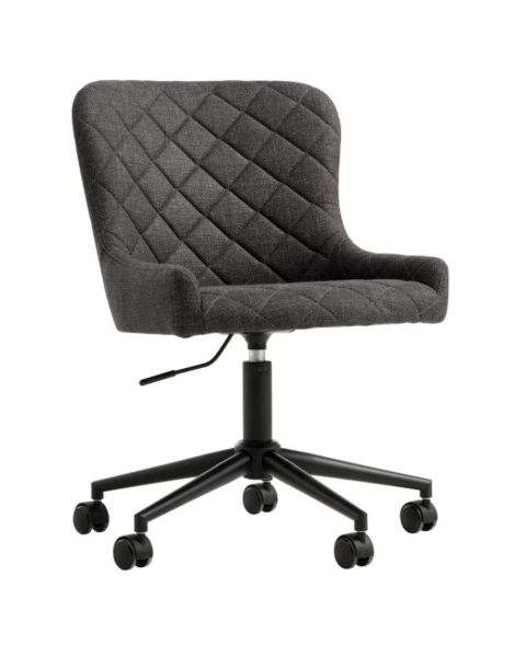 كرسي مكتب PEBRINGE - نسيج رمادي داكن / أسود