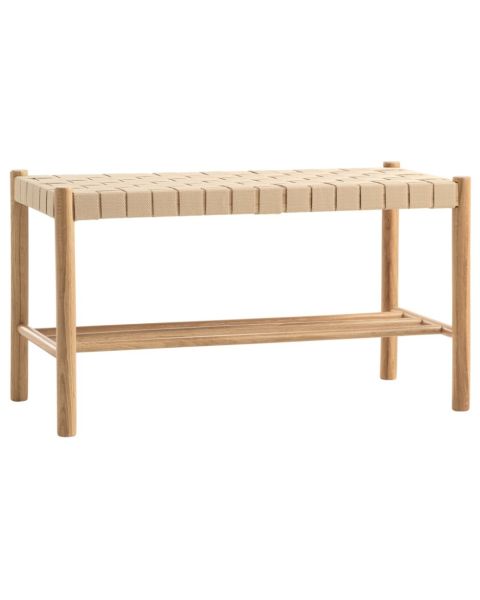 مقعد طويل VADEHAVET برف - بلوط / بيج