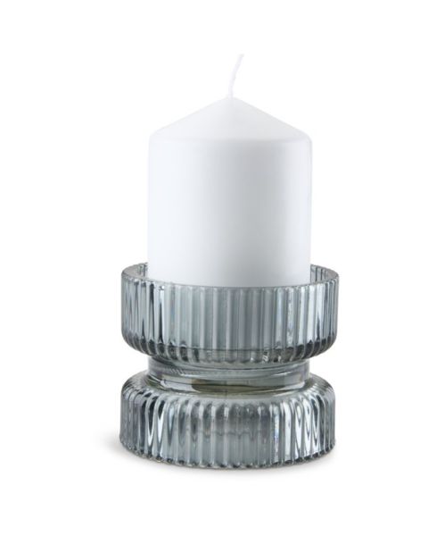 حامل شموع KAJ من الزجاج - قطر 9 × ارتفاع 7 سم