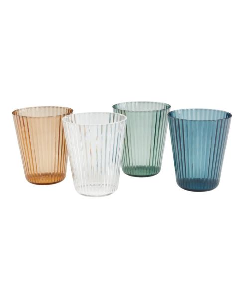 كوب بلاستيكي GERLEF - قطر 9 × ارتفاع 10 سم، تصاميم متنوعة، عبوة من 4 قطع 