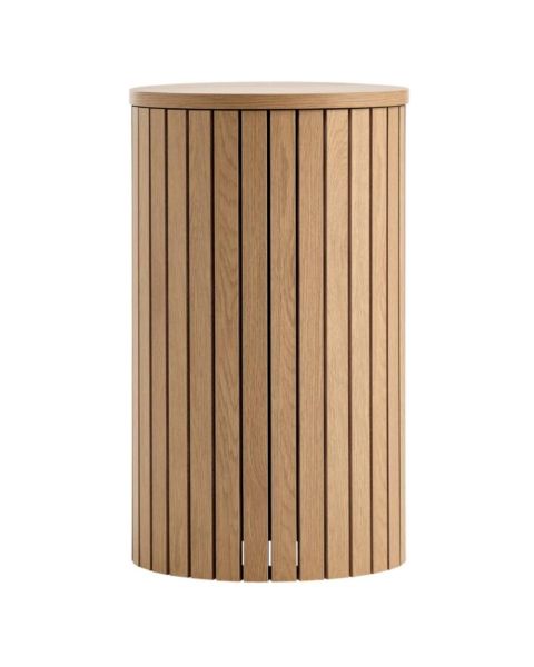 طاولة جانبية SPODSBJERG - قطر 35 سم، لون بلوط