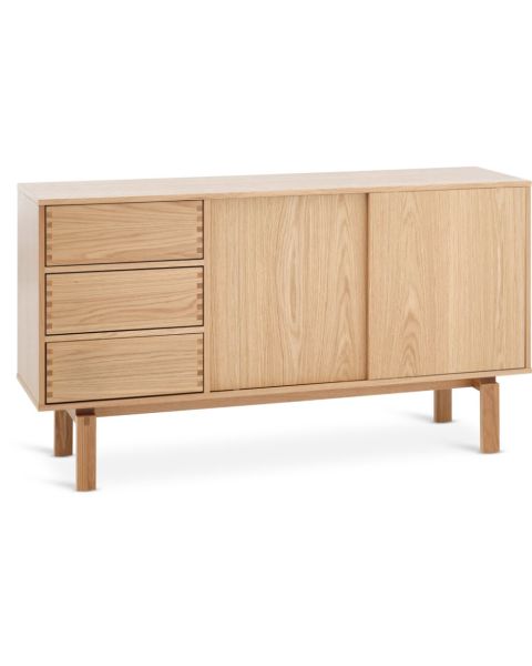 خزانة بوفيه MEJLSKOV ببابين و3 أدراج - بلوط طبيعي