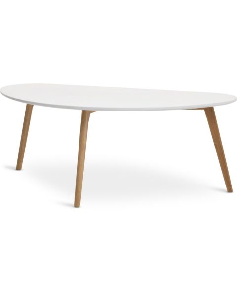 طاولة قهوة LEJRE - مقاس 60×120، أبيض/بلوط