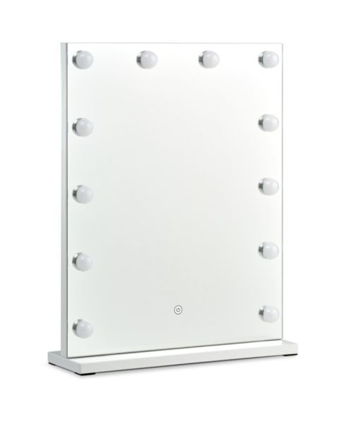 مرآة هوليوود ENGLERUP مع 12 لمبة، أبيض
