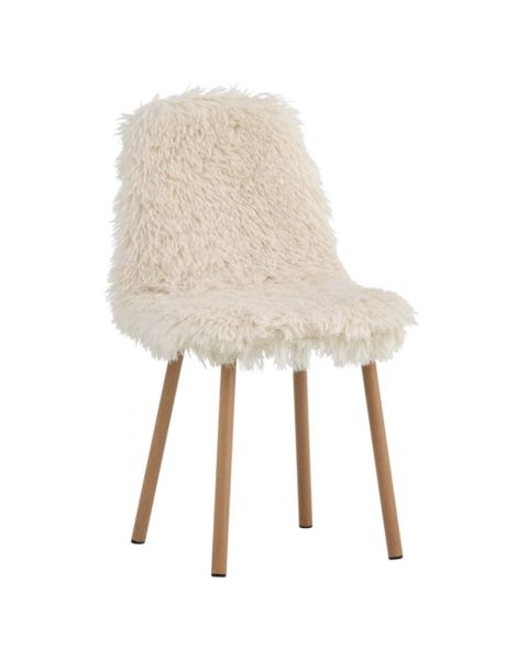 كرسي طعام JONSTRUP، نيسج تيدي أبيض مائل إلى أصفر/لون بلوط