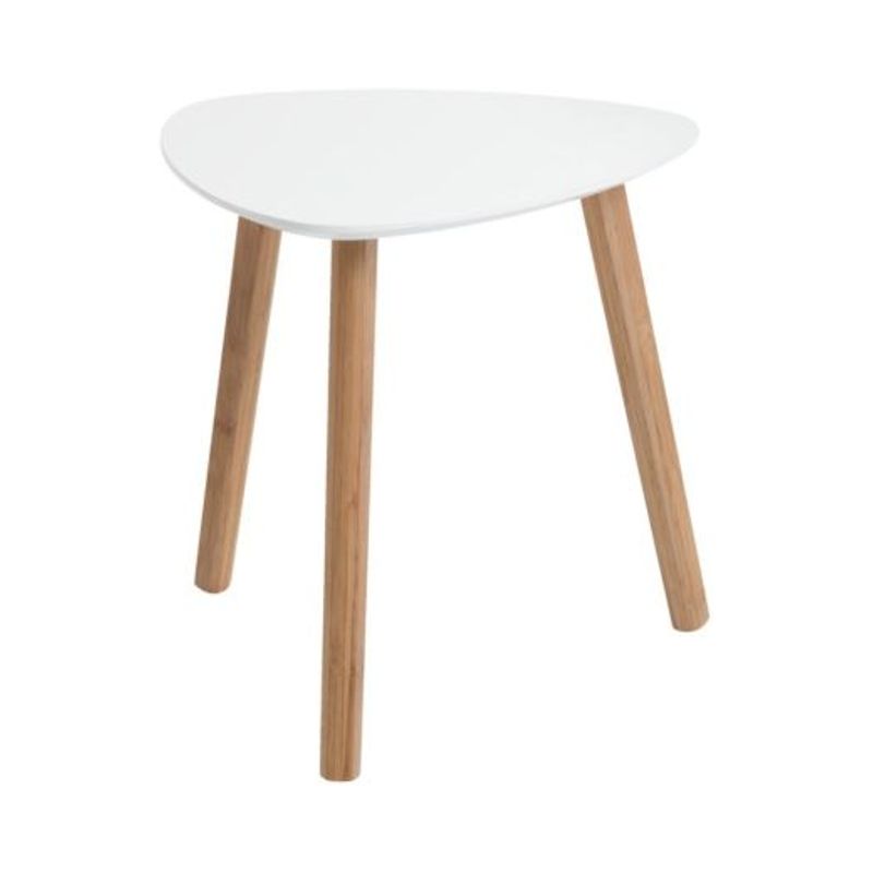End table TAPS 40x40 white/bamboo