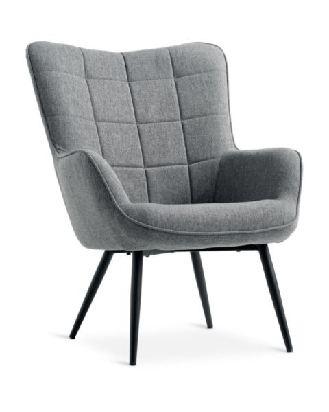 Armchair ULDUM grey fabric/black