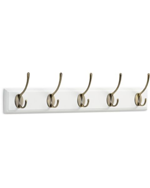 علاقة معاطف MALLING بـ5 خطافات تعليق، أبيض