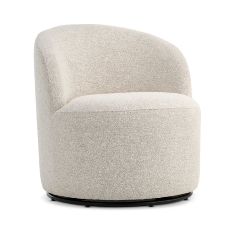 Lounge chair ANDRUP swivel beige fabric