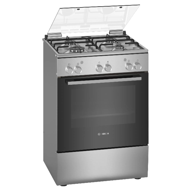 Bosch Free-Standing Gas Cooker 60Cm Series 2, HGA120B50M - Stainless Steel/Black