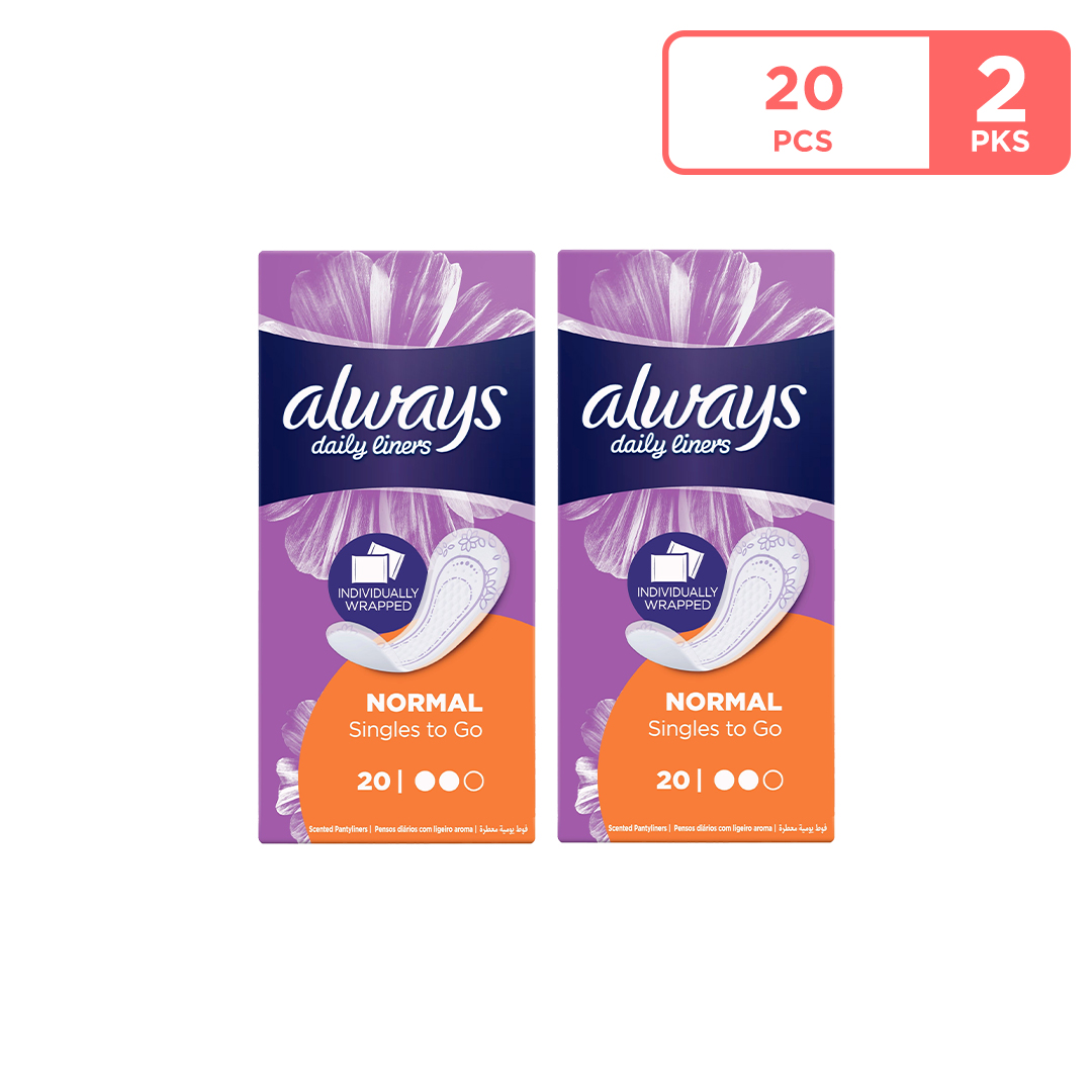 Always Pantyliners Comfort Protect Individually Wrapped Normal 20s * 2 PCS