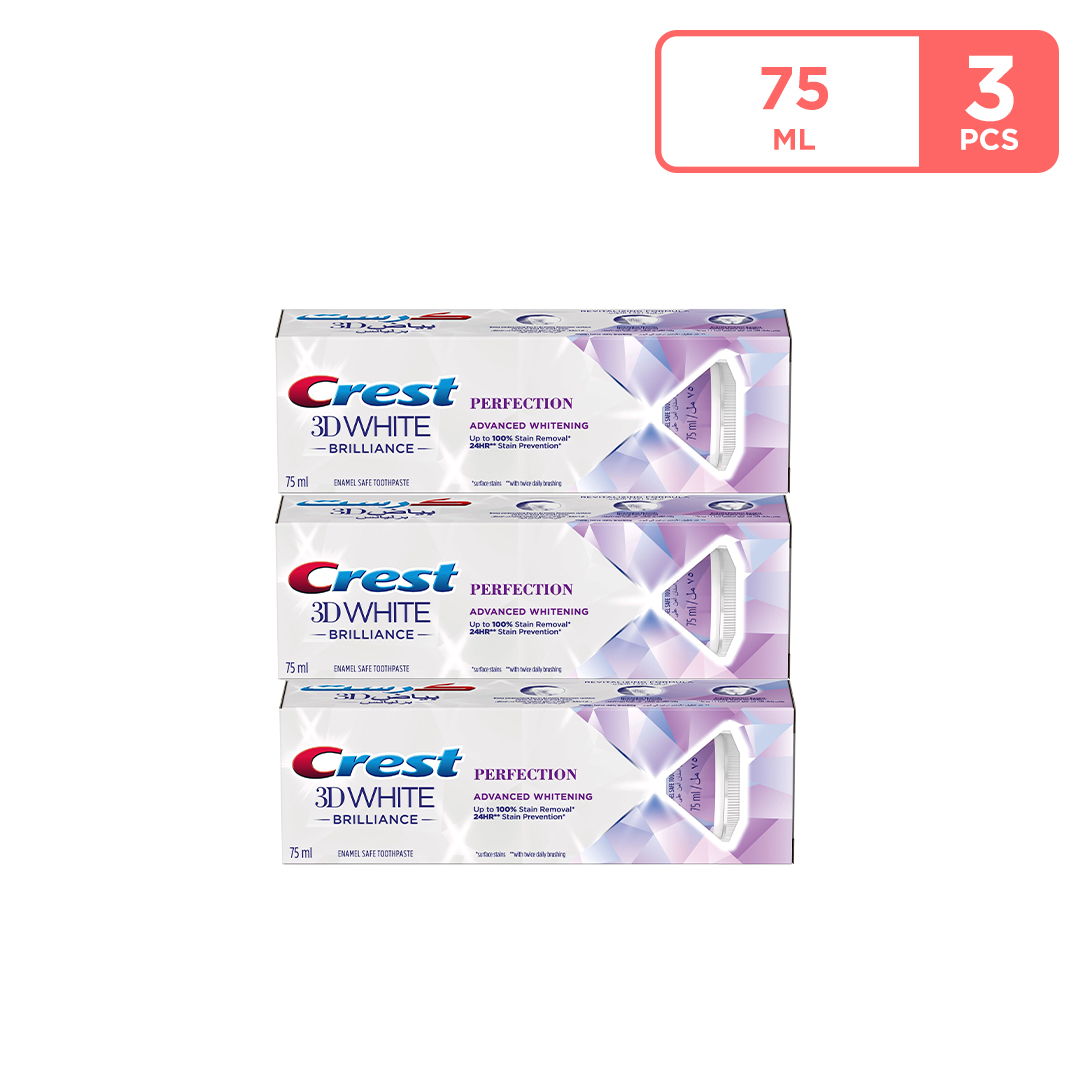 Crest 3D White Brilliance Perfection Enamel Safe Toothpaste 75 ml * 3 PCS