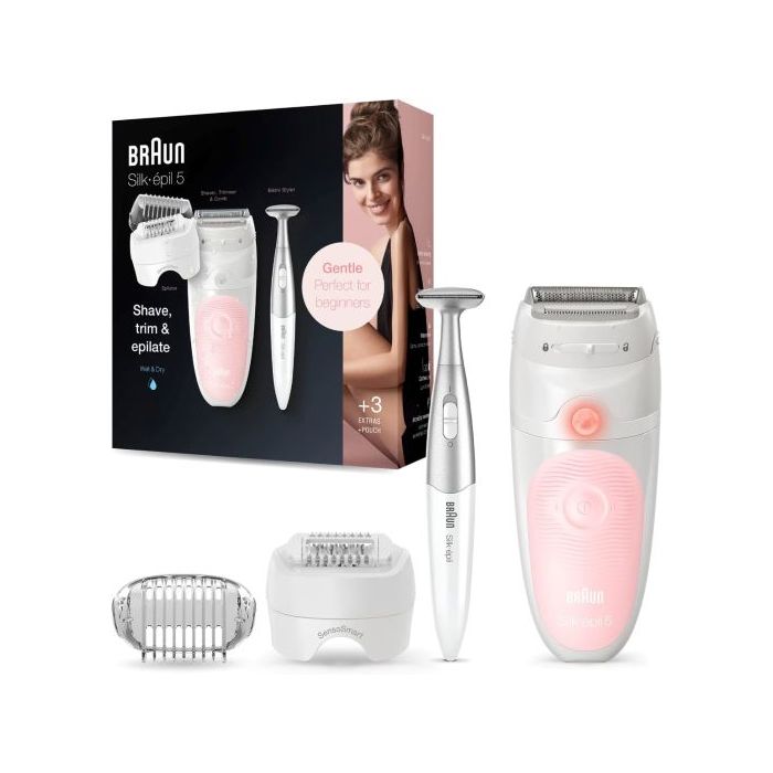 Braun ses 5820,braun - silk epil ses 5820 wet & dry epilator + 4 extras incl. bikini styler & pouch