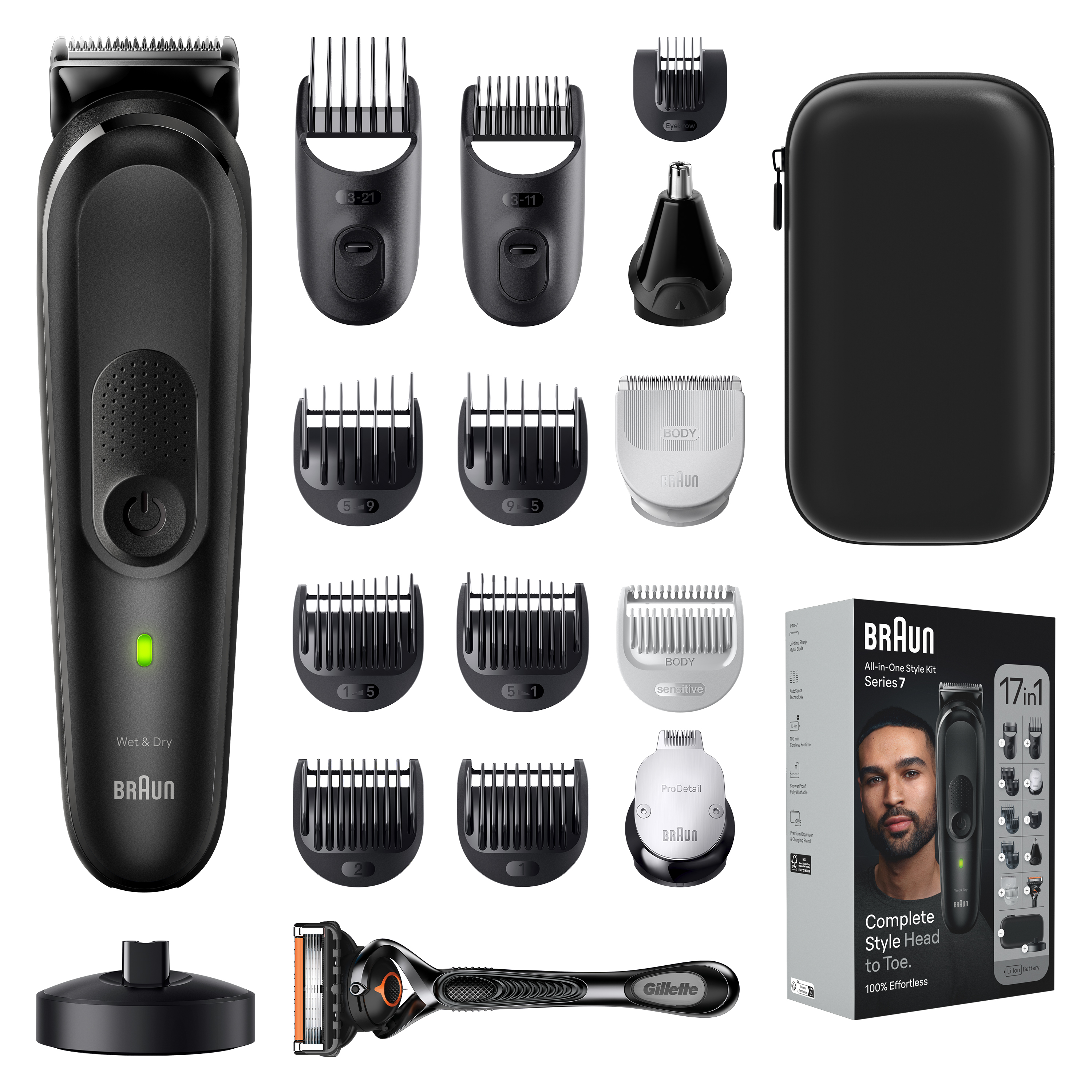 Braun All -In -One Style Kit Series 7 7490, 17 -in -1 Kit for Beard, Hair, Manscaping